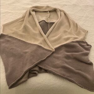 Two-Tone Cream and Brown Women's Sweater